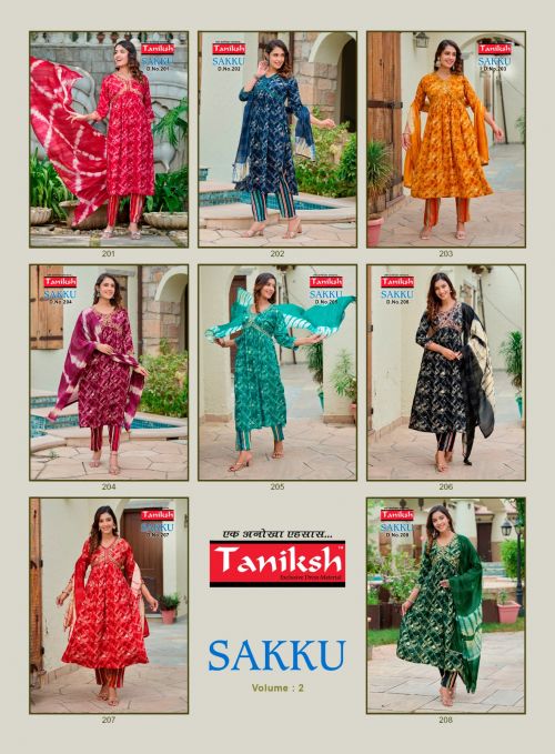 Taniksh Sakku Vol 2 Embroidery Kurti With Bottom Dupatta Catalog